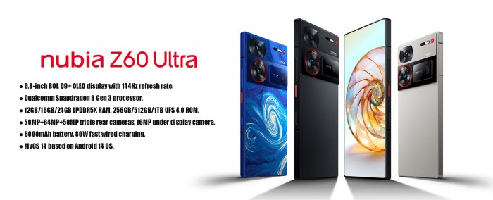 Nubia Z60 Ultra Mobile Launched, Nubia Z60 Ultra Features ... Nubia Z60 high refresh rate For Sale